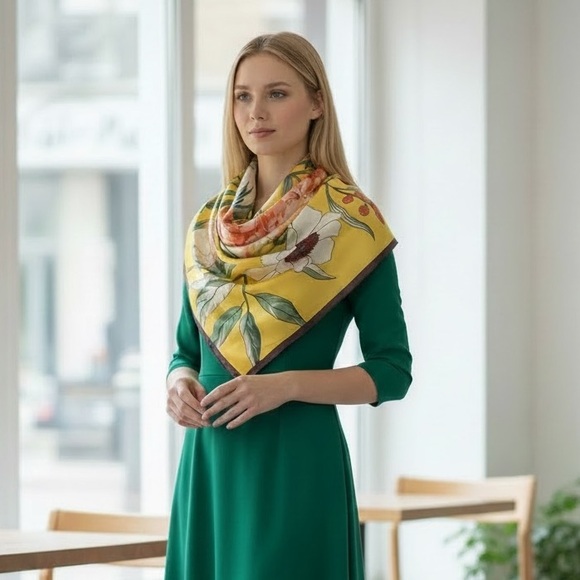 Fashion Scarves Accessories - Top rated Large Square Silky Scarf 35” x 35”